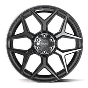 4PLAY 4P06 24x10 6x135 + 6x139.7 Gloss Black Brushed with Tinted Clear Wheels 305-35-24 Ironman iMove GEN 2 Tires TPMS SET