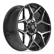4PLAY 4P06 24x10 6x135 + 6x139.7 18et Gloss Black Brushed with Tinted Clear Wheel