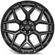 4PLAY 4P06 24x12 6x135 + 6x139.7 -44et Gloss Black Brushed with Tinted Clear Wheel SET