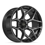 24x12 4P06 Gloss Black Brushed with Tinted Clear - 6x135 + 6x139.7 -44ET