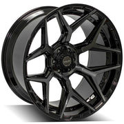 4PLAY 4P06 24x12 6x135 + 6x139.7 -44et Gloss Black Brushed with Tinted Clear Wheel SET