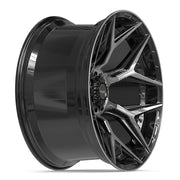 24x12 4P06 Gloss Black Brushed with Tinted Clear - 6x135 + 6x139.7 -44ET