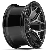 4P06 Gloss Black Brushed with Tinted Clear