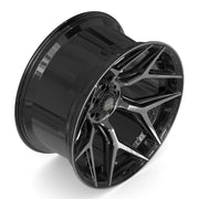 24x12 4P06 Gloss Black Brushed with Tinted Clear - 6x135 + 6x139.7 -44ET