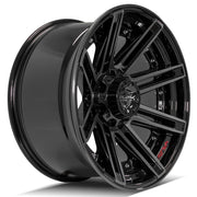 4P08 Gloss Black Brushed with Tinted Clear