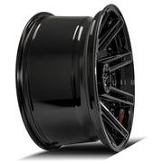 4P08 Gloss Black Brushed with Tinted Clear