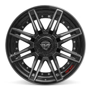 20x10 4P08 Gloss Black Brushed with Tinted Clear - 6x135 + 6x139.7 -18ET