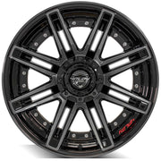 4PLAY 4P08 20x10 6x135 + 6x139.7 -18et Gloss Black Brushed with Tinted Clear Wheel SET