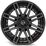 4P08 Gloss Black Brushed with Tinted Clear