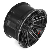 20x10 4P08 Gloss Black Brushed with Tinted Clear - 6x135 + 6x139.7 -18ET