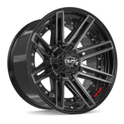 20x10 4P08 Gloss Black Brushed with Tinted Clear - 8x170 -24ET