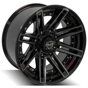 4P08 Gloss Black Brushed with Tinted Clear