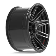 Set(4) 20x10 4P08 Gloss Black Brushed with Tinted Clear - 8x170 -24ET