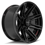 4P08 Gloss Black Brushed with Tinted Clear