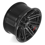 Set(4) 20x10 4P08 Gloss Black Brushed with Tinted Clear - 8x170 -24ET