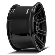 4P08 Gloss Black Brushed with Tinted Clear