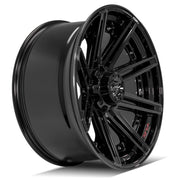 4P08 Gloss Black Brushed with Tinted Clear