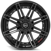 4PLAY 4P08 22x10 6x135 + 6x139.7 Gloss Black Brushed with Tinted Clear Wheels 285-45-22 Sailun TerraMax RT Tires SET