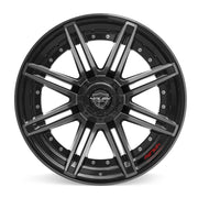 22x10 4P08 Gloss Black Brushed with Tinted Clear - 6x135 + 6x139.7 -18ET