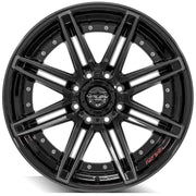4P08 Gloss Black Brushed with Tinted Clear