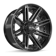 4P08 Gloss Black Brushed with Tinted Clear