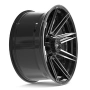 Set(4) 22x10 4P08 Gloss Black Brushed with Tinted Clear - 8x170 -24ET