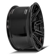 4P08 Gloss Black Brushed with Tinted Clear