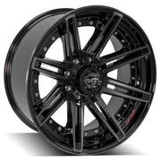 4P08 Gloss Black Brushed with Tinted Clear