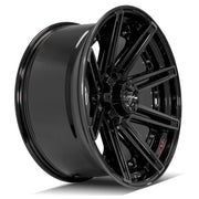 4P08 Gloss Black Brushed with Tinted Clear