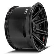 Set(4) 22x12 4P08 Gloss Black Brushed with Tinted Clear - 5x127 &amp; 5x139.7 -44ET