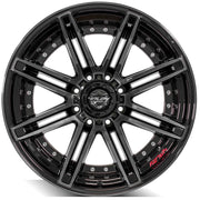 4P08 Gloss Black Brushed with Tinted Clear