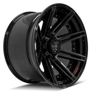 4P08 Gloss Black Brushed with Tinted Clear
