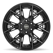Set(4) 20x10 4P40 Gloss Black Brushed with Tinted Clear - 6x135 &amp; 6x139.7 -18ET