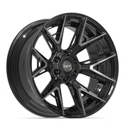 22x10 4P40 Gloss Black Brushed with Tinted Clear - 6x135 + 6x139.7 -18ET