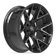 Set(4) 22x10 4P40 Gloss Black Brushed with Tinted Clear - 6x135 &amp; 6x139.7 -18ET with 33x12.50r22 TBB TS-57 RT Tires
