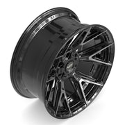 Set(4) 22x10 4P40 Gloss Black Brushed with Tinted Clear - 6x135 &amp; 6x139.7 -18ET