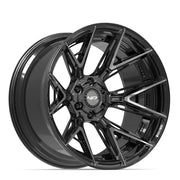 22x12 4P40 Gloss Black Brushed with Tinted Clear - 6x135 + 6x139.7 -44ET