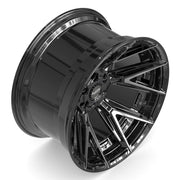 22x12 4P40 Gloss Black Brushed with Tinted Clear - 6x135 + 6x139.7 -44ET