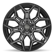 Set(4) 20x10 4P44 Gloss Black Brushed with Tinted Clear - 5x127 &amp; 5x139.7 -18ET