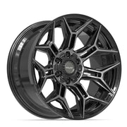 20x10 4P44 Gloss Black Brushed with Tinted Clear - 6x135 + 6x139.7 -18ET
