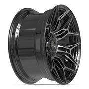 Set(4) 20x10 4P44 Gloss Black Brushed with Tinted Clear - 6x135 &amp; 6x139.7 -18ET