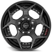 Set(4) 20x10 4P50 Gloss Black Brushed with Tinted Clear - 8x170 -24ET