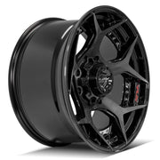 Set(4) 20x10 4P50 Gloss Black Brushed with Tinted Clear - 8x170 -24ET