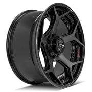 Set(4) 22x10 4P50 Gloss Black Brushed with Tinted Clear - 5x127 &amp; 5x139.7 -24ET