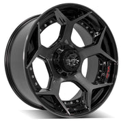 Set(4) 22x10 4P50 Gloss Black Brushed with Tinted Clear - 6x135 &amp; 6x139.7 -18ET