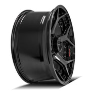 Set(4) 22x10 4P50 Gloss Black Brushed with Tinted Clear - 6x135 &amp; 6x139.7 -18ET