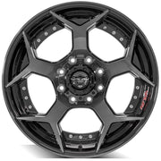 Set(4) 22x10 4P50 Gloss Black Brushed with Tinted Clear - 8x170 -44ET