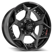Set(4) 22x10 4P50 Gloss Black Brushed with Tinted Clear - 8x165.1 -24ET