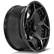 Set(4) 22x10 4P50 Gloss Black Brushed with Tinted Clear - 8x165.1 -24ET