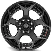 Set(4) 22x12 4P50 Gloss Black Brushed with Tinted Clear - 8x170 -44ET